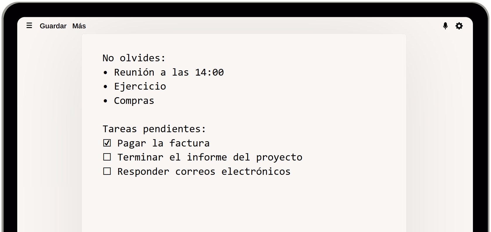 Aplicación de notas