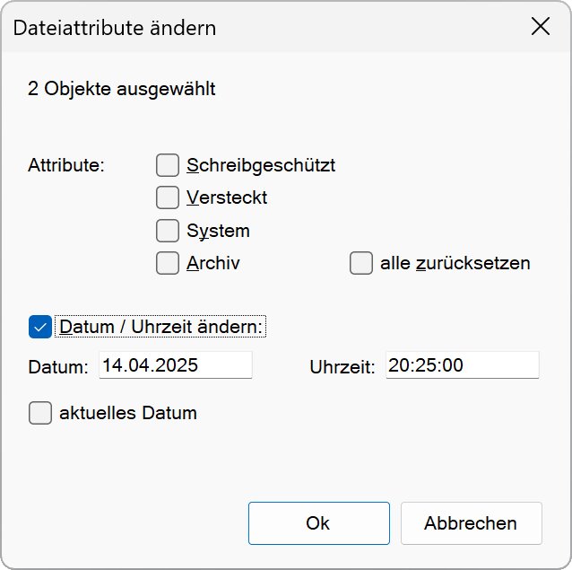 Attribute ändern Attribute ändern