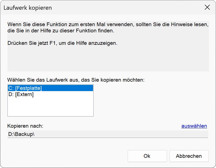 Laufwerk kopieren Laufwerk kopieren