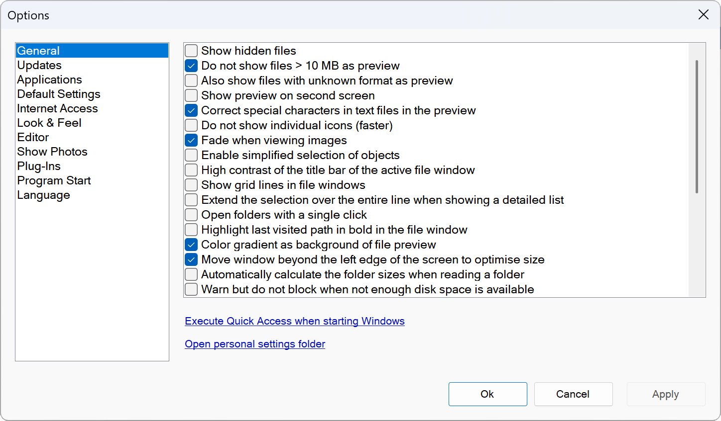 Operation Center Options Operation Center Options