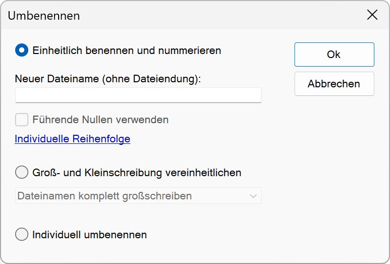 Dateien umbenennen Dateien umbenennen