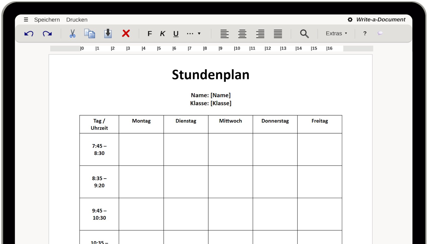 Stundenplan erstellen